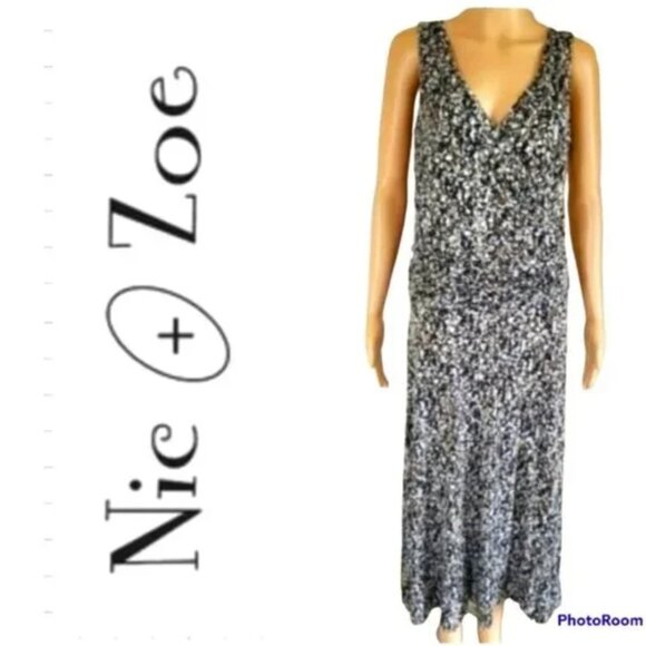 NIC+ZOE SLEEVELESS RUCHED JERSEY DRESS - Picture 1 of 5
